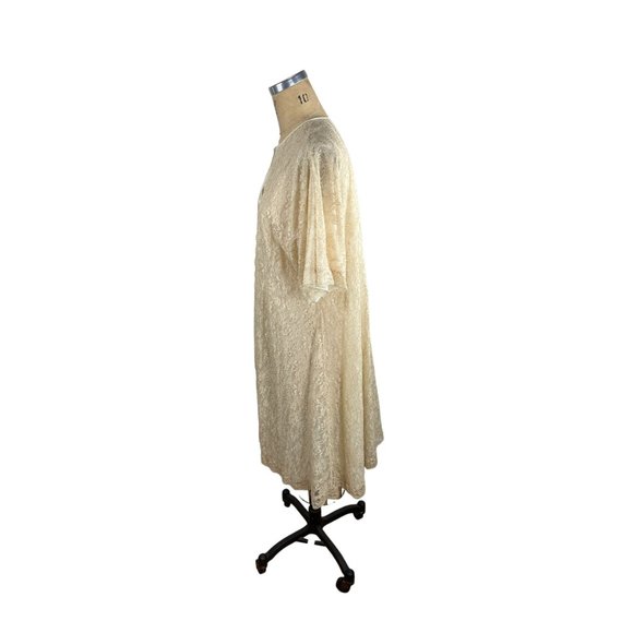 1950s ivory lace and nylon robe by Vanity Fair Size M/L. VFG - Picture 5 of 9